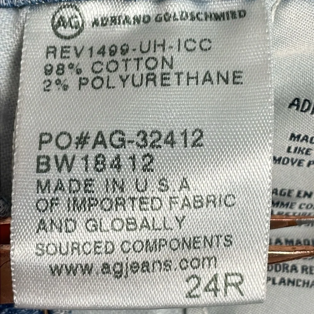 AG Adriano Goldschmied The Middi Ankle Mid Rise Legging Ankle Denim Jeans 24R